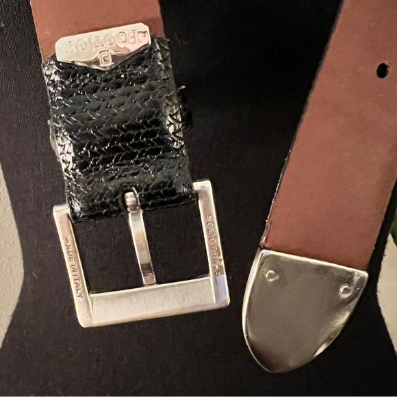 FOOTJOY Women’s Black Leather Belt Silver Tone Solid Brass Buckle Made in Italy main image 12